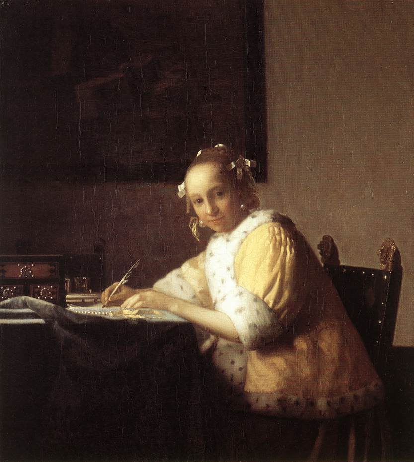 Jeune femme écrivant une lettre de Vermeer