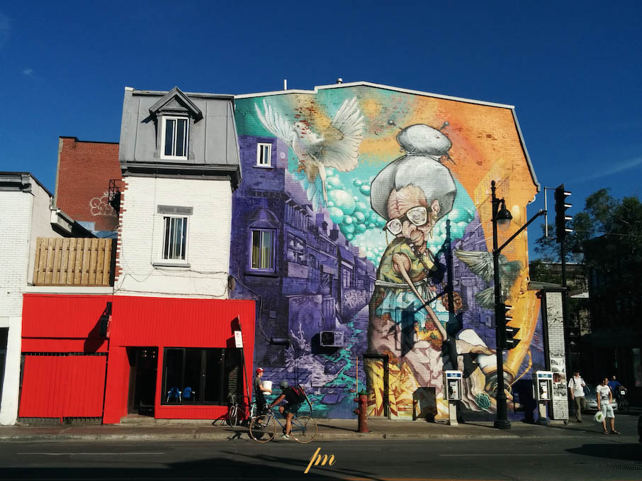 Fresque murale sur la rue des Pins