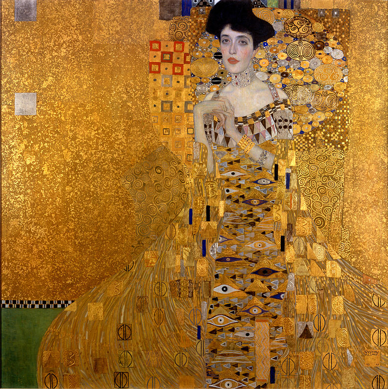 Adèle Bloch-Bauer I, peinture à l'huile (1907, 138 × 138 cm), Neue Galerie (New York).